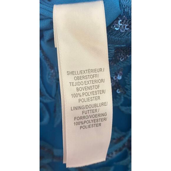 NWT ADRIANNA PAPELL DRESS GOWN 4 BLUE MOTHER OF THE BRIDE EVENING FORMAL - Picture 6 of 16